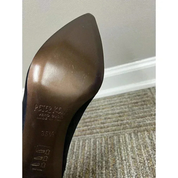 Peter Kent Vero Cudio Vintage Black Cut Out Leather Kitten Heels 36.5 US 6.5 EUC - Picture 10 of 14